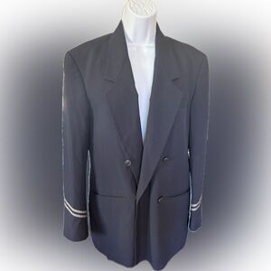 United by Brookhurst Flight Attendant Blue Blazer Jacket Vintage Size 8